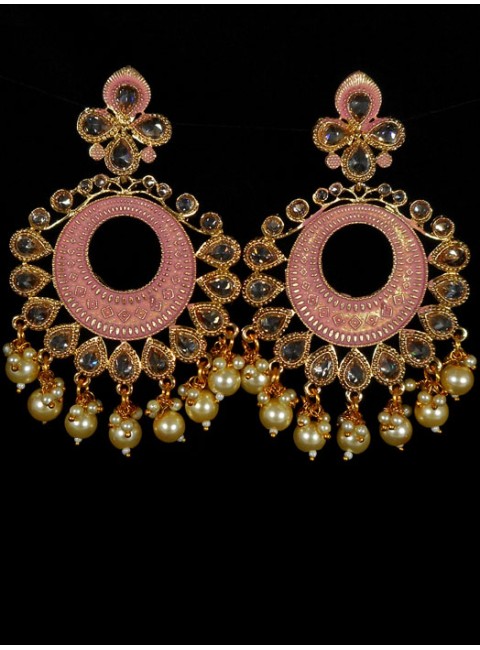 Reverse Ad Earrings With Meenakari Work